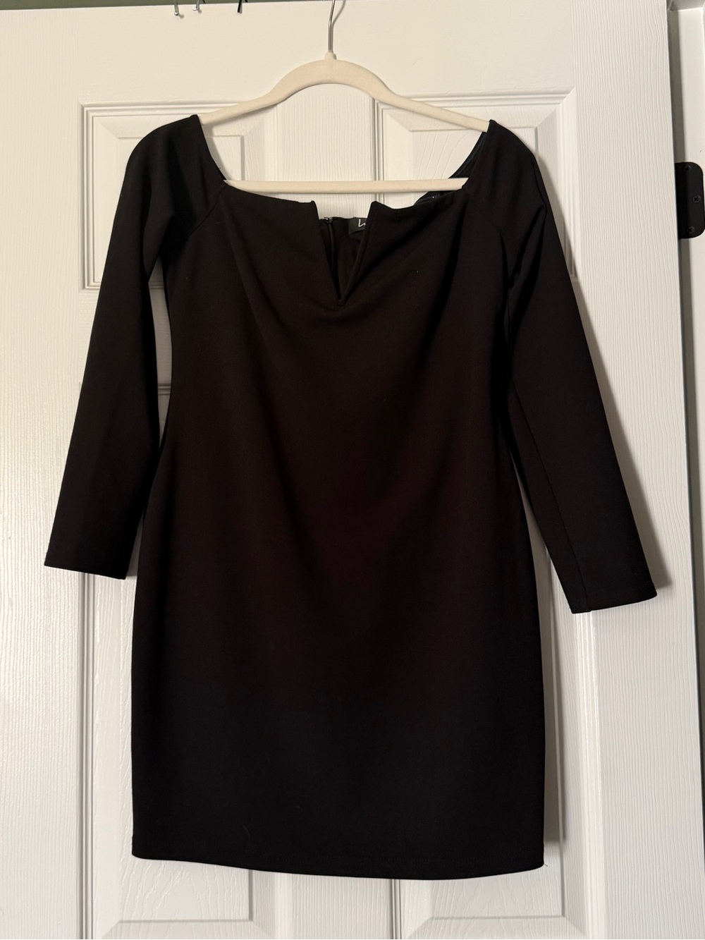 Lulu's Black Off-the-Shoulder Long Sleeve Sheath Dress